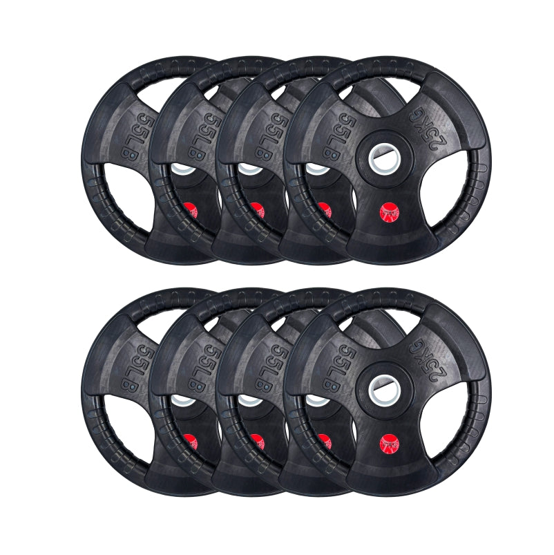 200kg / 400kg  Heavy Rubber Tri-grip Weight Plate Package - 25kg Plates