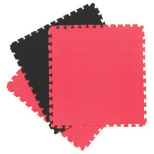 5 x 40mm EVA Foam Jigsaw Interlocking Floor Tile Mat 1m x 1m BLACK / RED