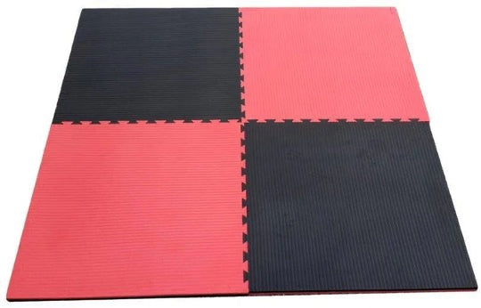 10 x 40mm EVA Foam Jigsaw Interlocking Floor Tile Mat 1m x 1m BLACK / RED