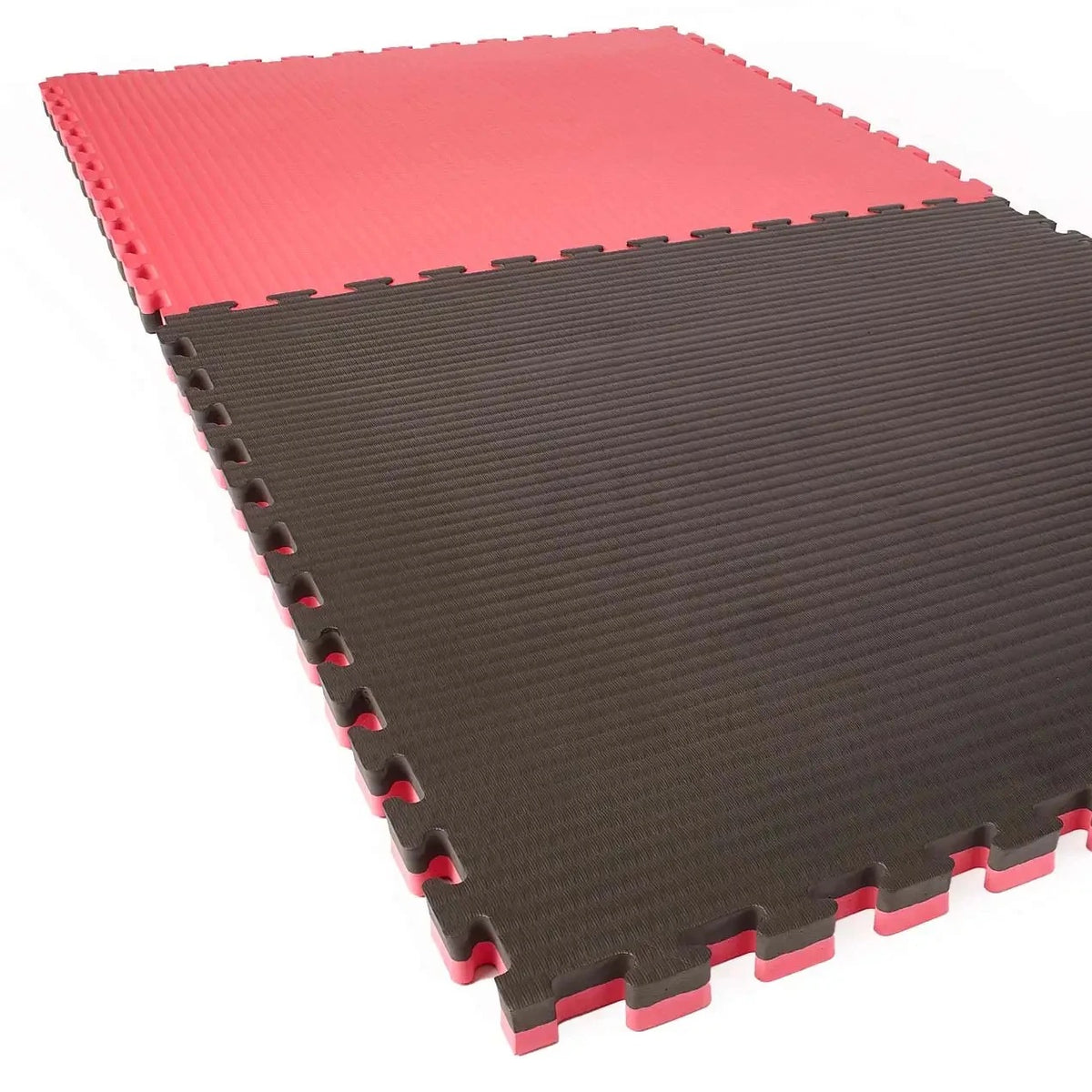 50 x 40mm EVA Foam Jigsaw Interlocking Floor Tile Mat 1m x 1m BLACK / RED