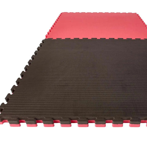 20 x 40mm EVA Foam Jigsaw Interlocking Floor Tile Mat 1m x 1m BLACK / RED