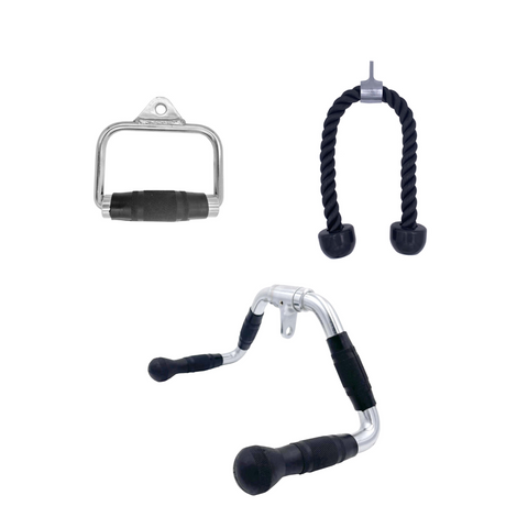 Cable Attachment Pack A - Stirrup handle, Tri Rope, Multi-Purpose bar