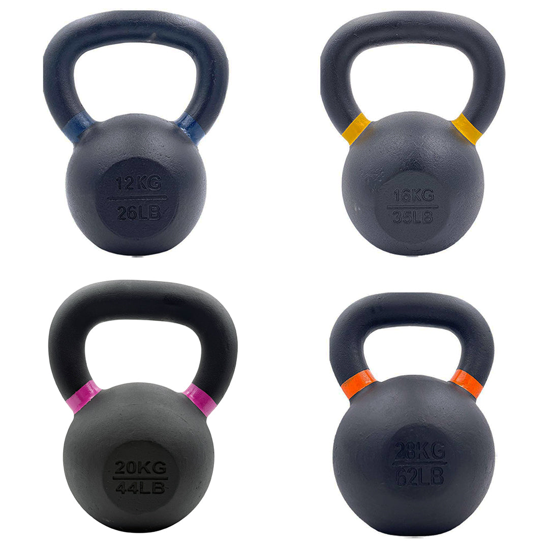 Cast Iron Kettlebell Set 12, 16, 20, 28kg