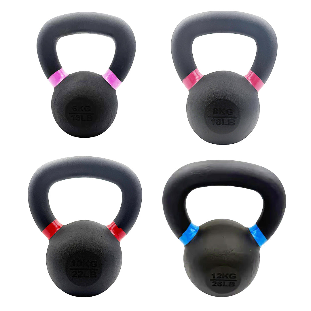 Cast Iron Kettlebell Set 6, 8, 10, 12kg